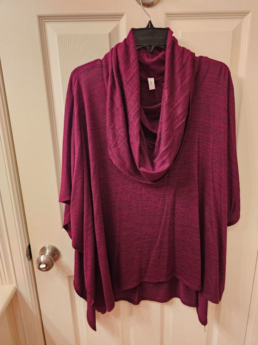 NWOT Rachel Kate Medium Maroon Cowl Neck Poncho